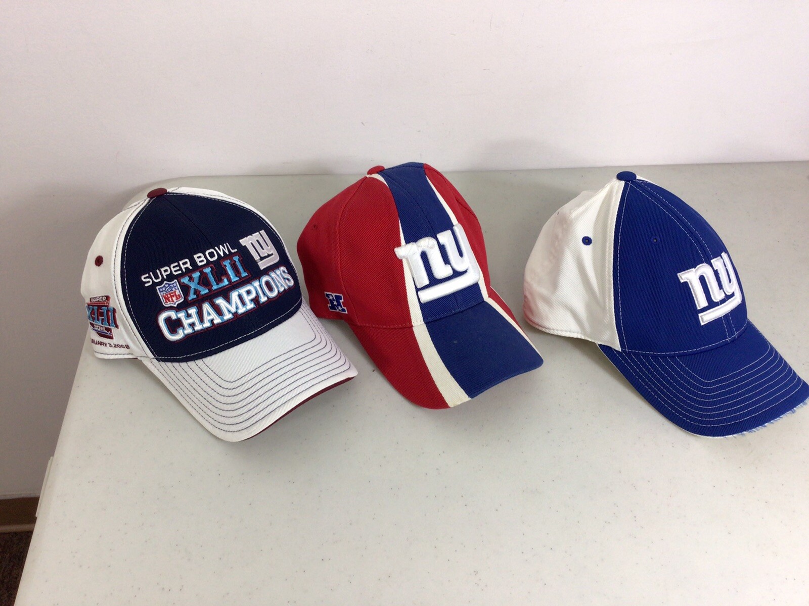 New York Giants Baseball Caps Hats Football NFL Super Bowl Lot of 3