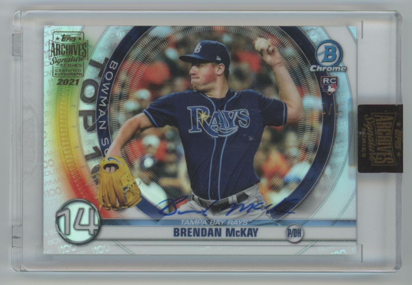 Brendan McKay 2020 Bowman Scouts Top 100 Auto /1 #BTP-14 Tampa Bay Rays