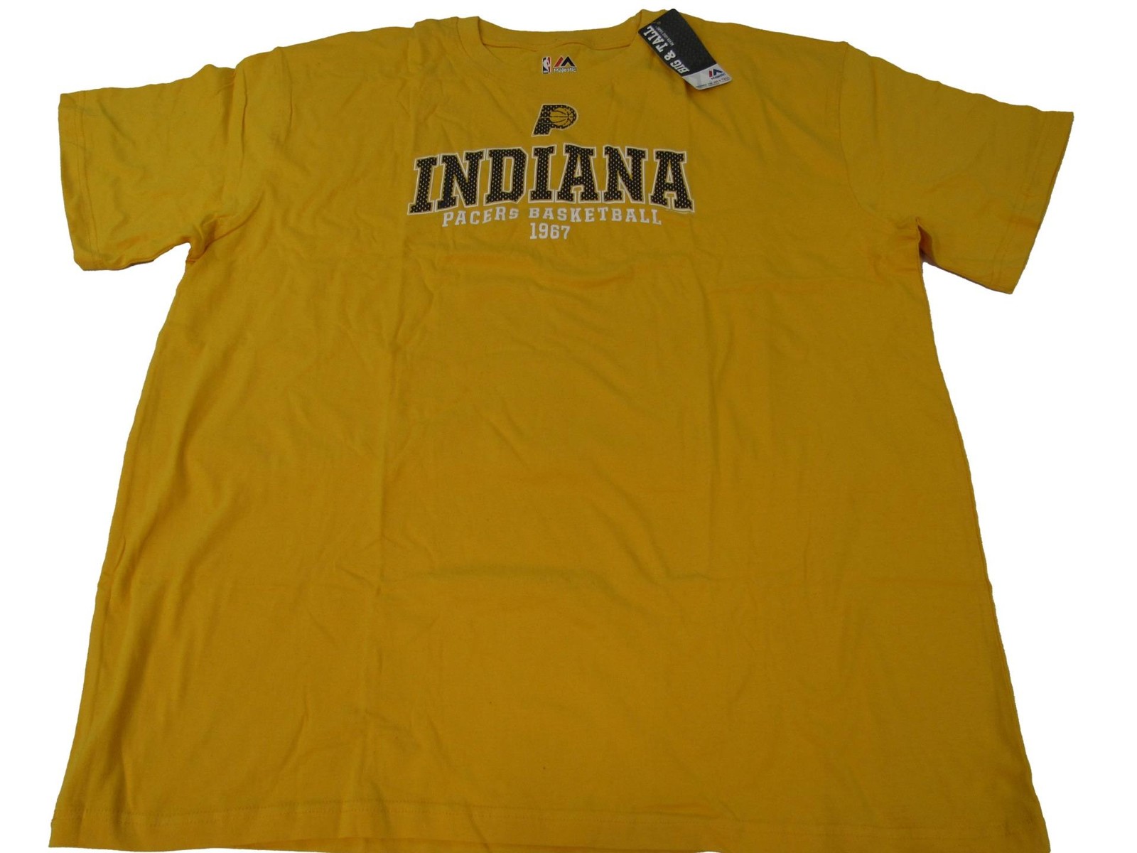 New Indiana Pacers Mens Sizes 3XL-4XL-5XL-6XL-Tall Yellow Majestic Shirt