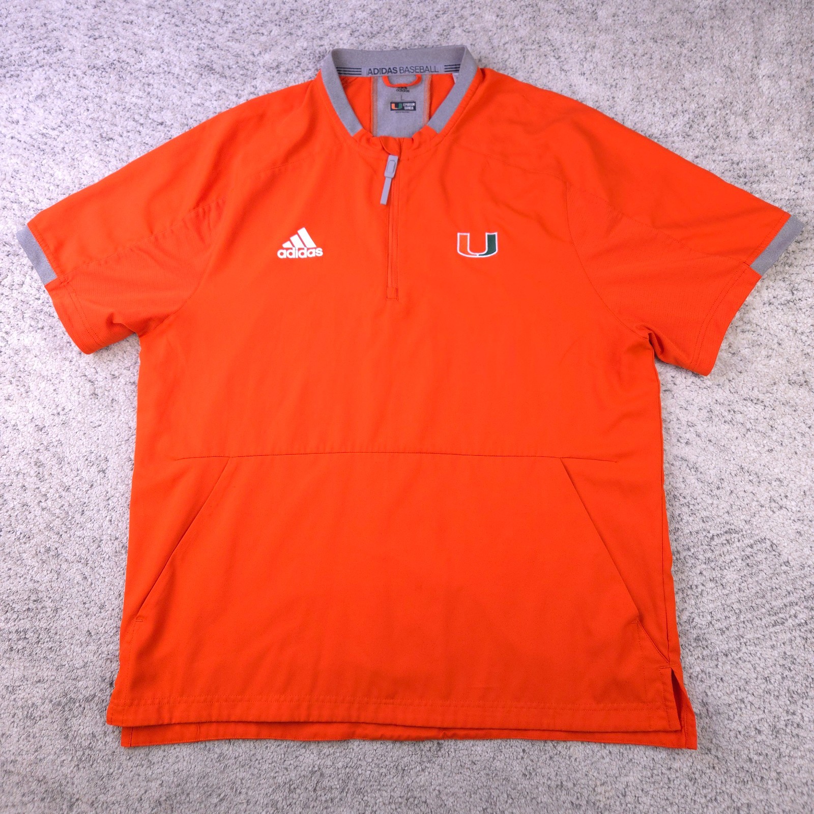 Miami Hurricanes Baseball Jacket Mens Large Player Issued Adidas Batting Cage BP