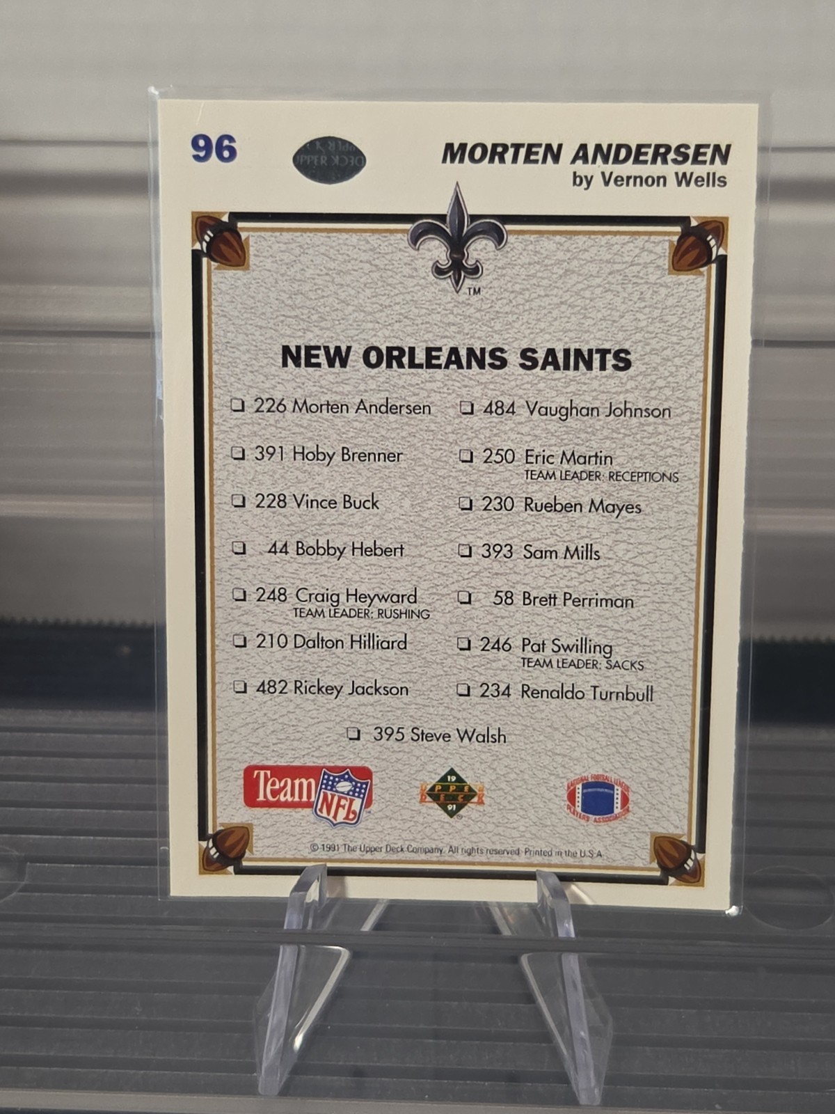 1991 Upper Deck – Morten Andersen #96