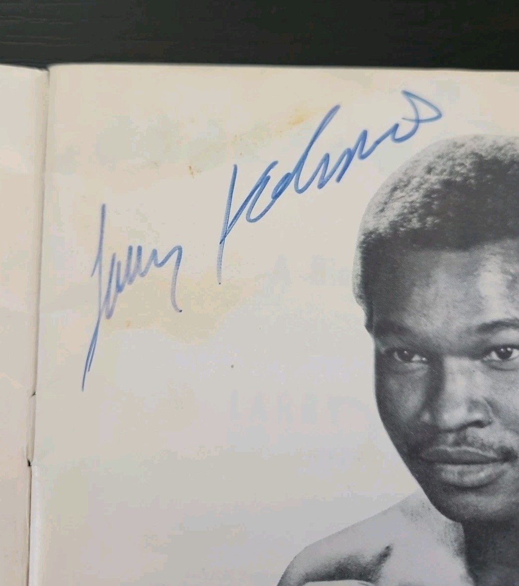 1978 Vintage LARRY HOLMES Auto Program Promo Brochure With Auto Of MUHAMMAD ALI