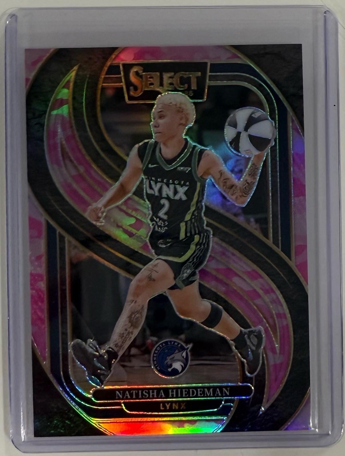 NATISHA HIEDEMAN 2025-26 SELECT WNBA PREMIER LEVEL PINK CAMO PRIZM /175