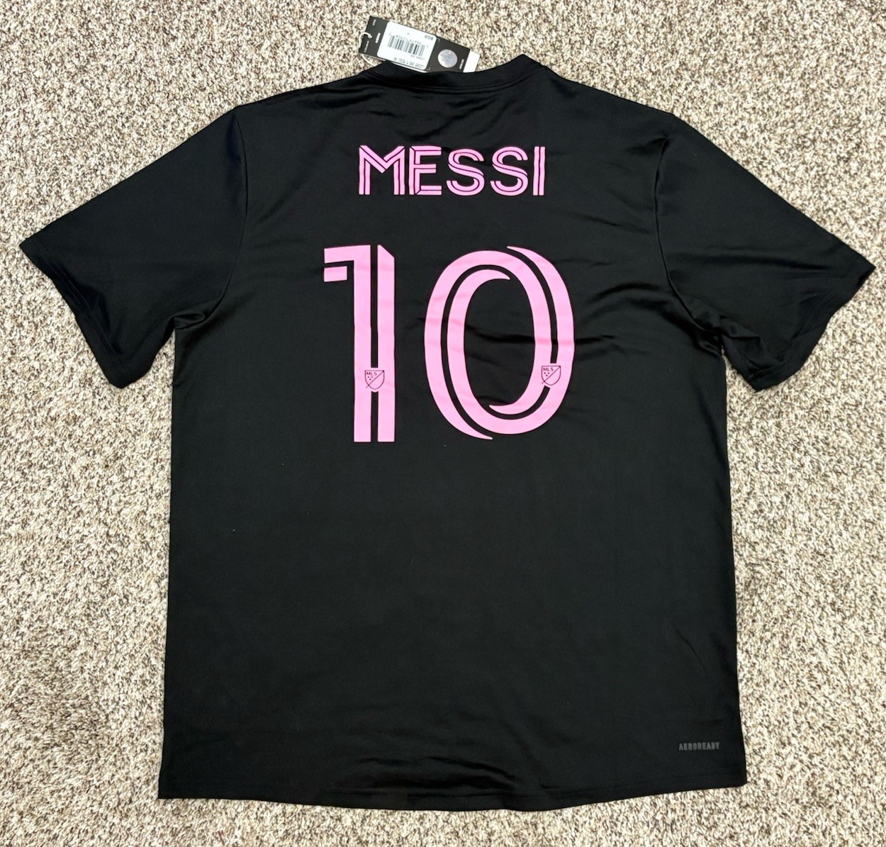 New Adidas Lionel Messi Inter Miami CF #10 Men’s Jersey Black LARGE MSRP $60