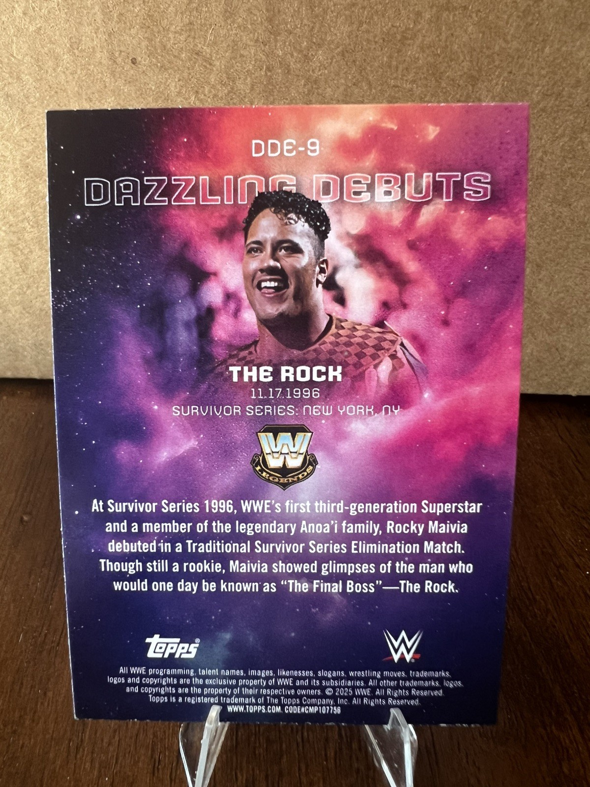 2025 Topps Universe WWE Dazzling Debuts The Rock #DDE-9