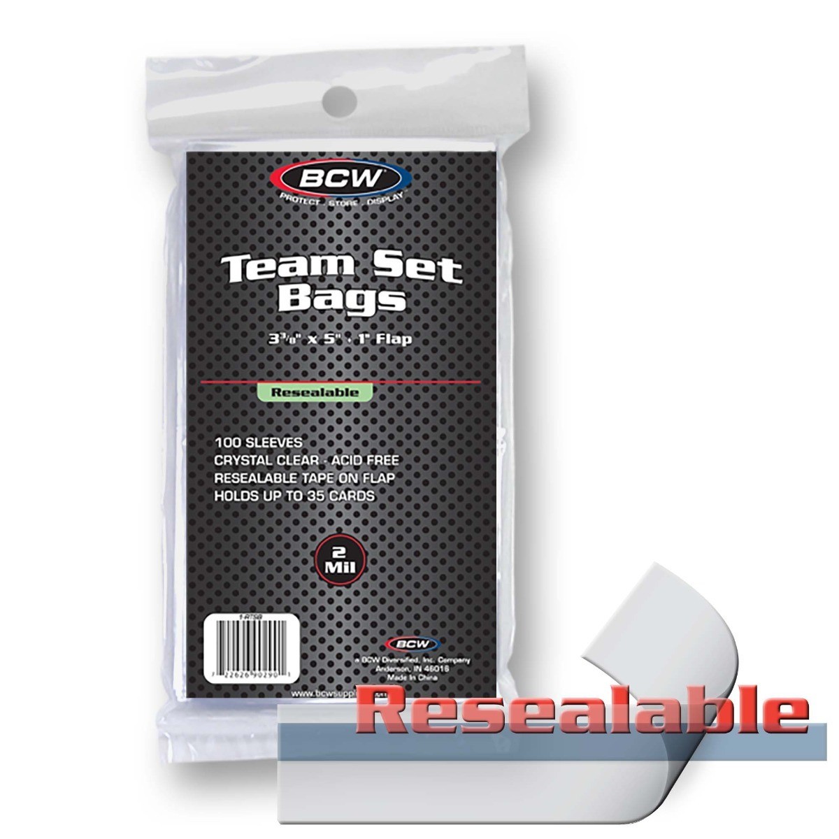 (100) BCW Team Set Bags Resealable Sleeves NEW