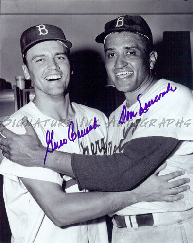 DON NEWCOMBE & Gino Cimoli Brooklyn Dodgers autographed 8×10 vintage Photo repri