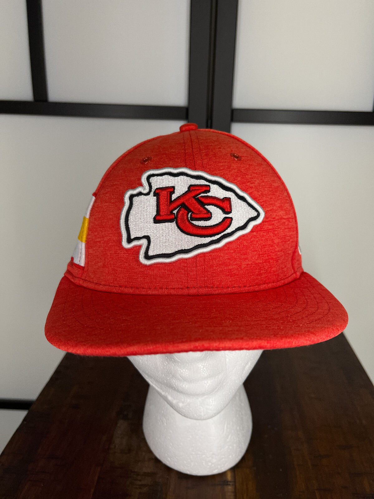 Kansas City Chiefs Hat Cap Fitted Adult 7 Red Polyester AFC West New Era 59Fifty