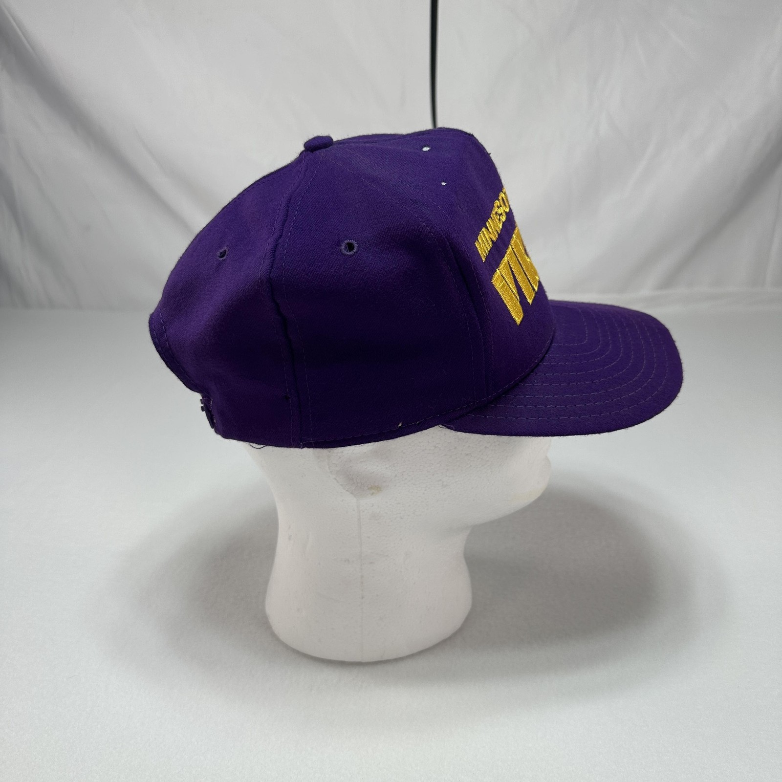 Vintage Minnesota Vikings Hat Cap Snap Back Mens Large Purple NFL Football AJD
