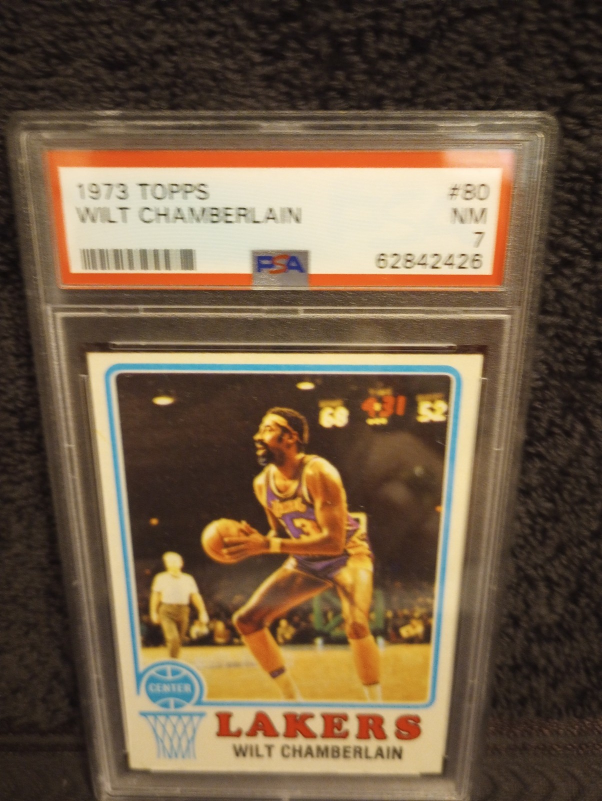 1973 WILT CHAMBERLAIN TOPPS #80 PSA 7 NEAR-MINT!! LA LAKERS