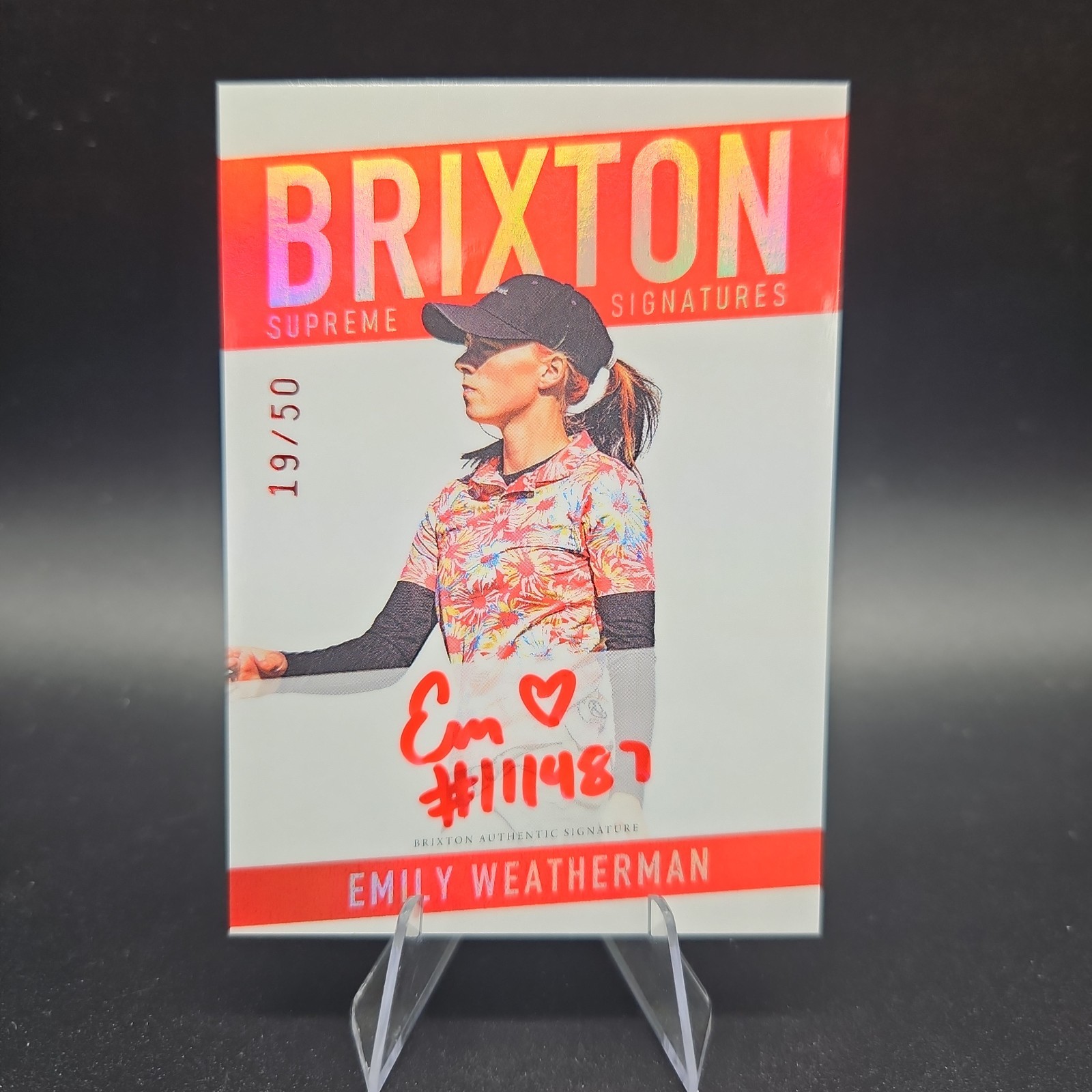 2025 Brixton Titanium #19 Emily Weatherman Supreme Signatures 19/50