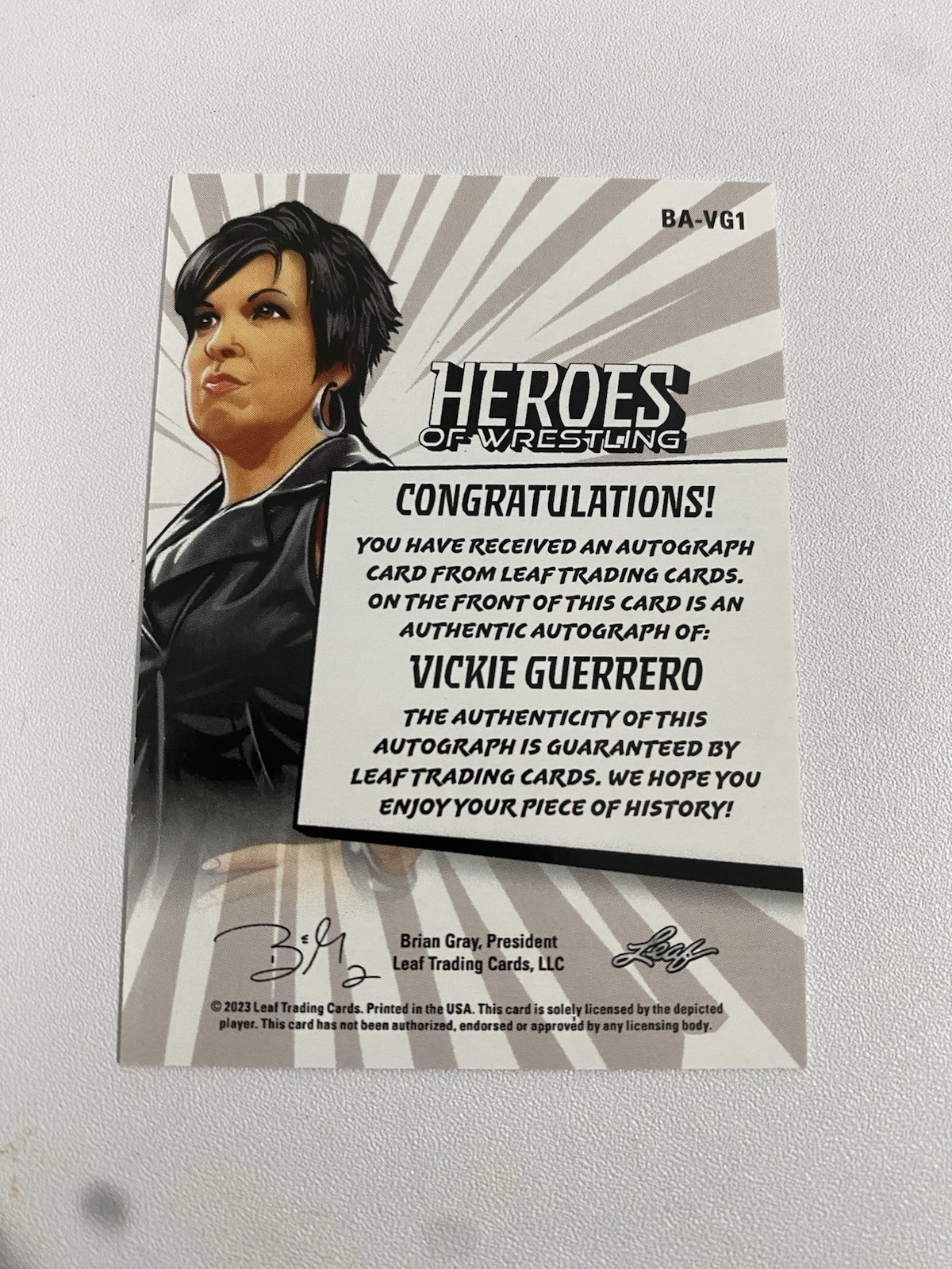2023 Leaf Heroes of Wrestling Vickie Guerrero Autograph Auto White