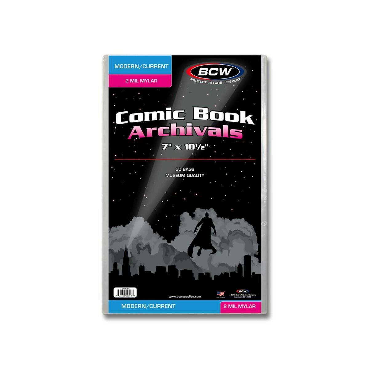 200 CT- Archivals Modern / Current 2-Mil Mylar Polyester Comic Book Bags by BCW!