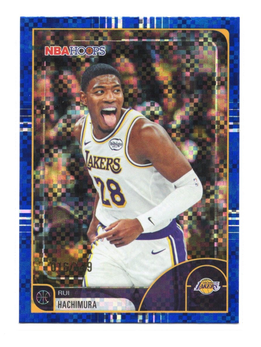 2025-26 Topps NBA Hoops Rui Hachimura Blue Pixel Burst /149 Lakers #1 LAL