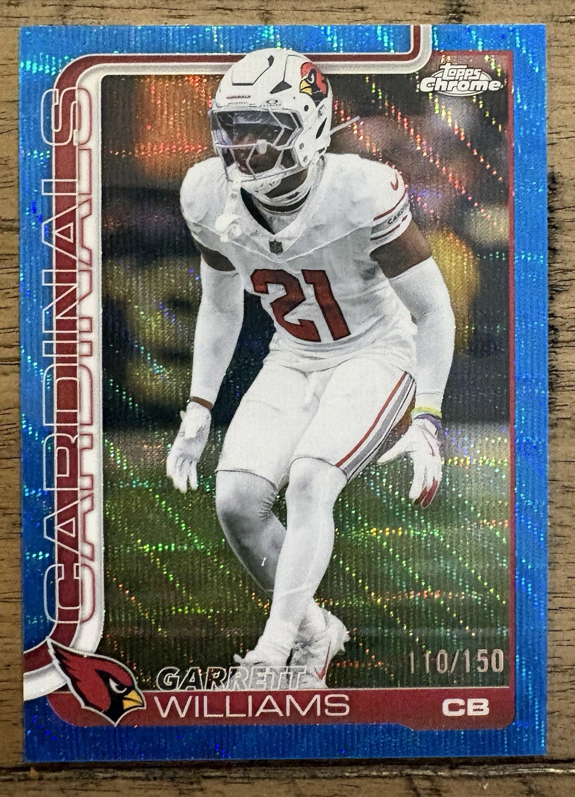 2025 Topps Chrome Football #6 Garrett Williams Blue Wave Refractor /150