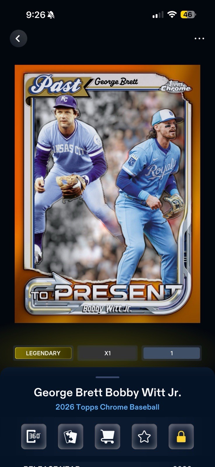 Digital Bunt Topps Chrome 26 Orange Legendary Past to Present /25