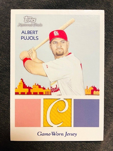 2010 Topps National Chicle Albert Pujols Game Used Jersey Bazooka Back /99 Rare