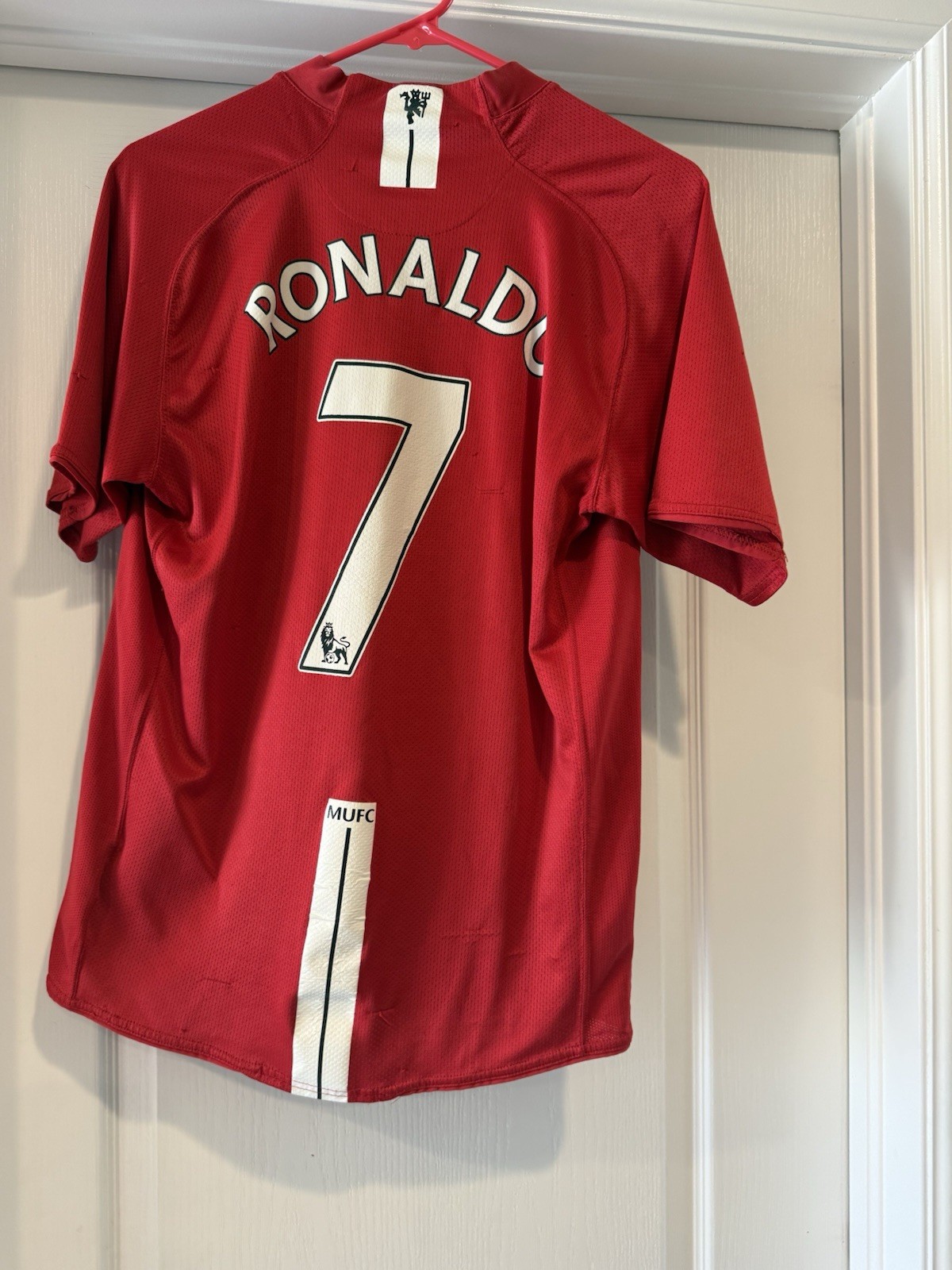 Nike Manchester United Red Soccer Jersey AIG Sponsor Cristiano Ronaldo #7 size M