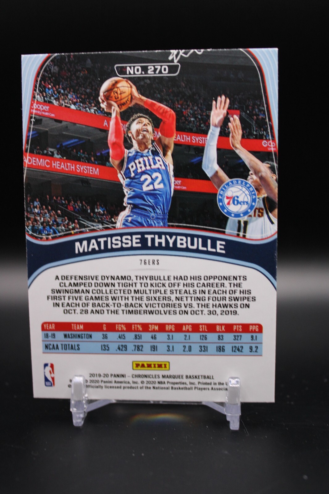 Matisse Thybulle, Philadelphia 76ers, 2019-20 Panini Marquee, Rookie, #270