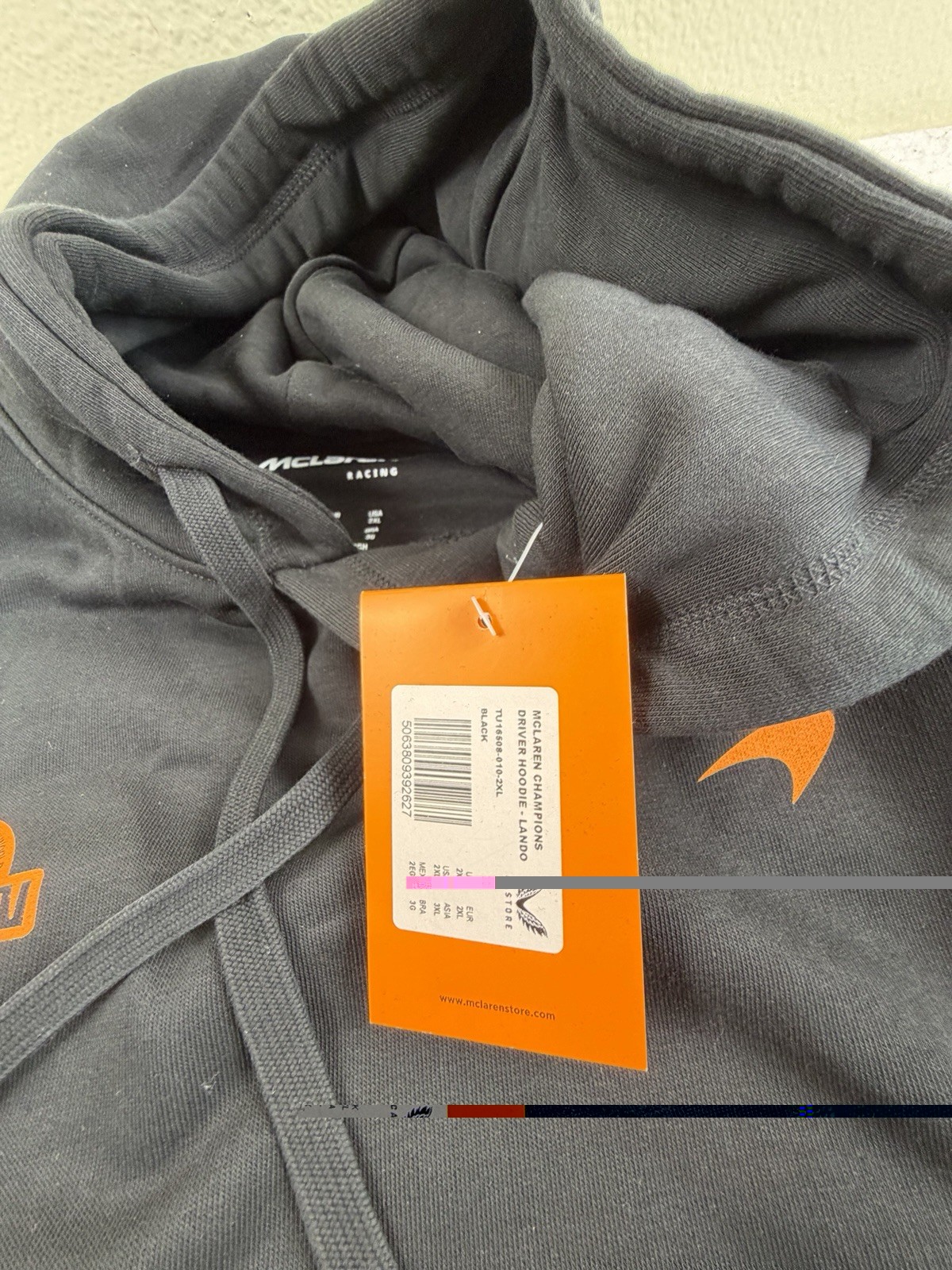 McLaren Formula 1 Team Sweatshirt Mens Black F1 Racing Castore Hoodie 2XL New