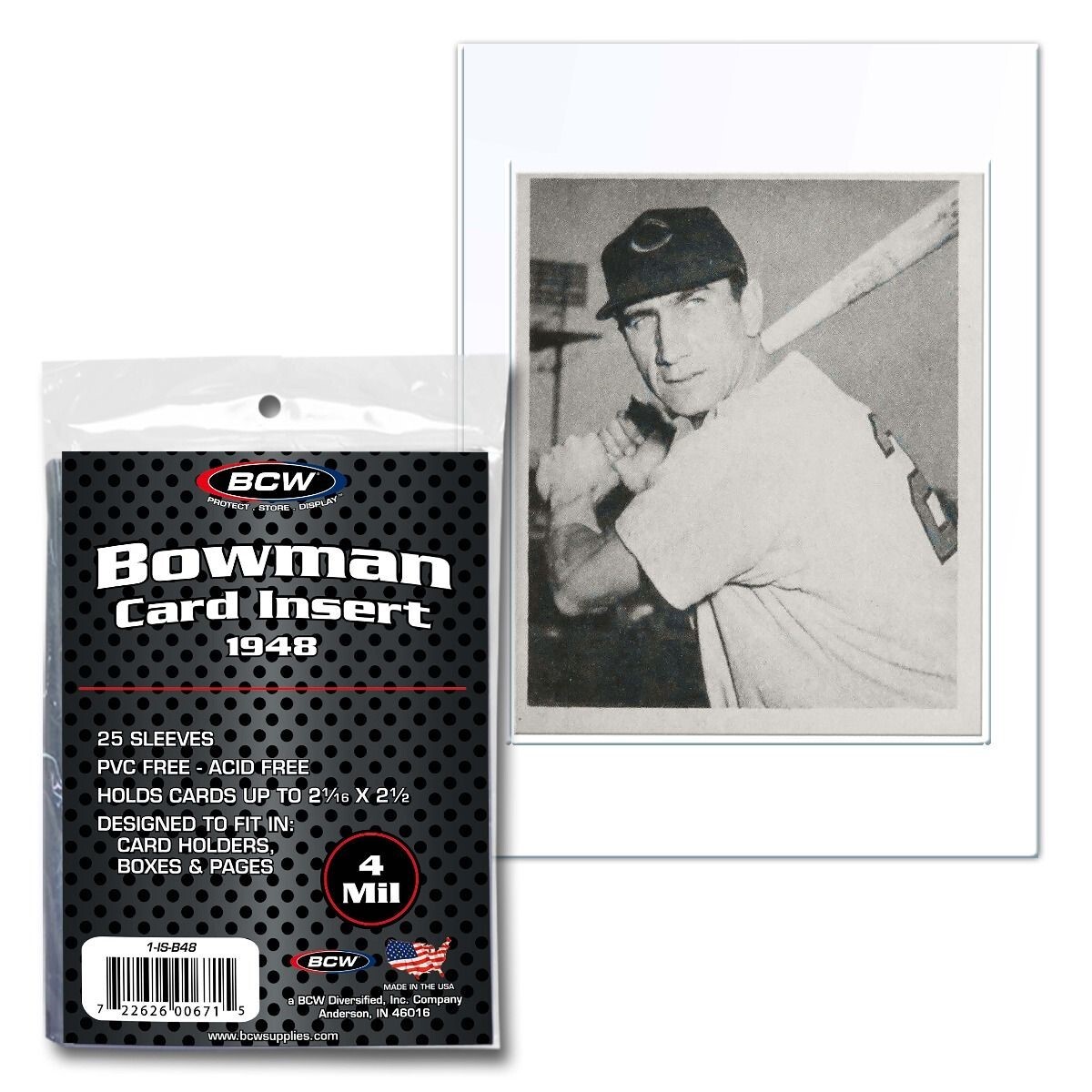 BCW Insert Sleeves For 48 Bowman Cards 1 Pack 25 Acid Free Mini Card Holder