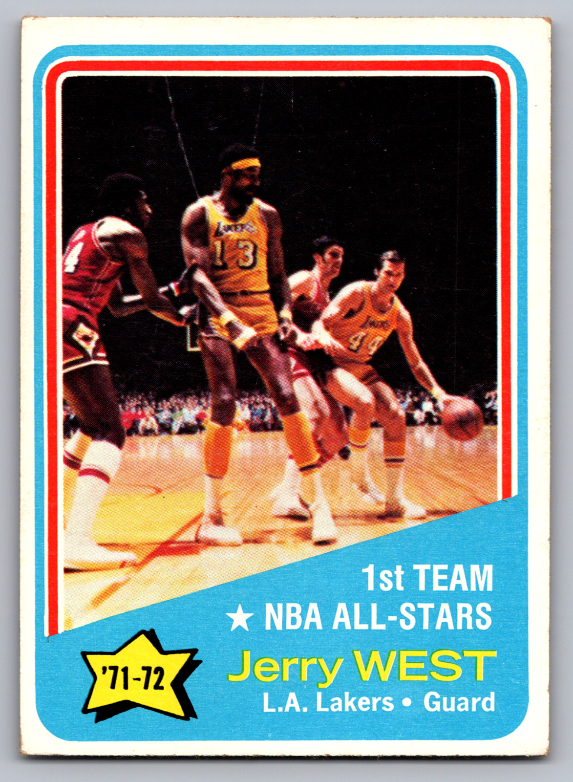 1972-73 TOPPS #164 JERRY WEST LOS ANGELES LAKERS ALL-STAR WILT CHAMBERLAIN