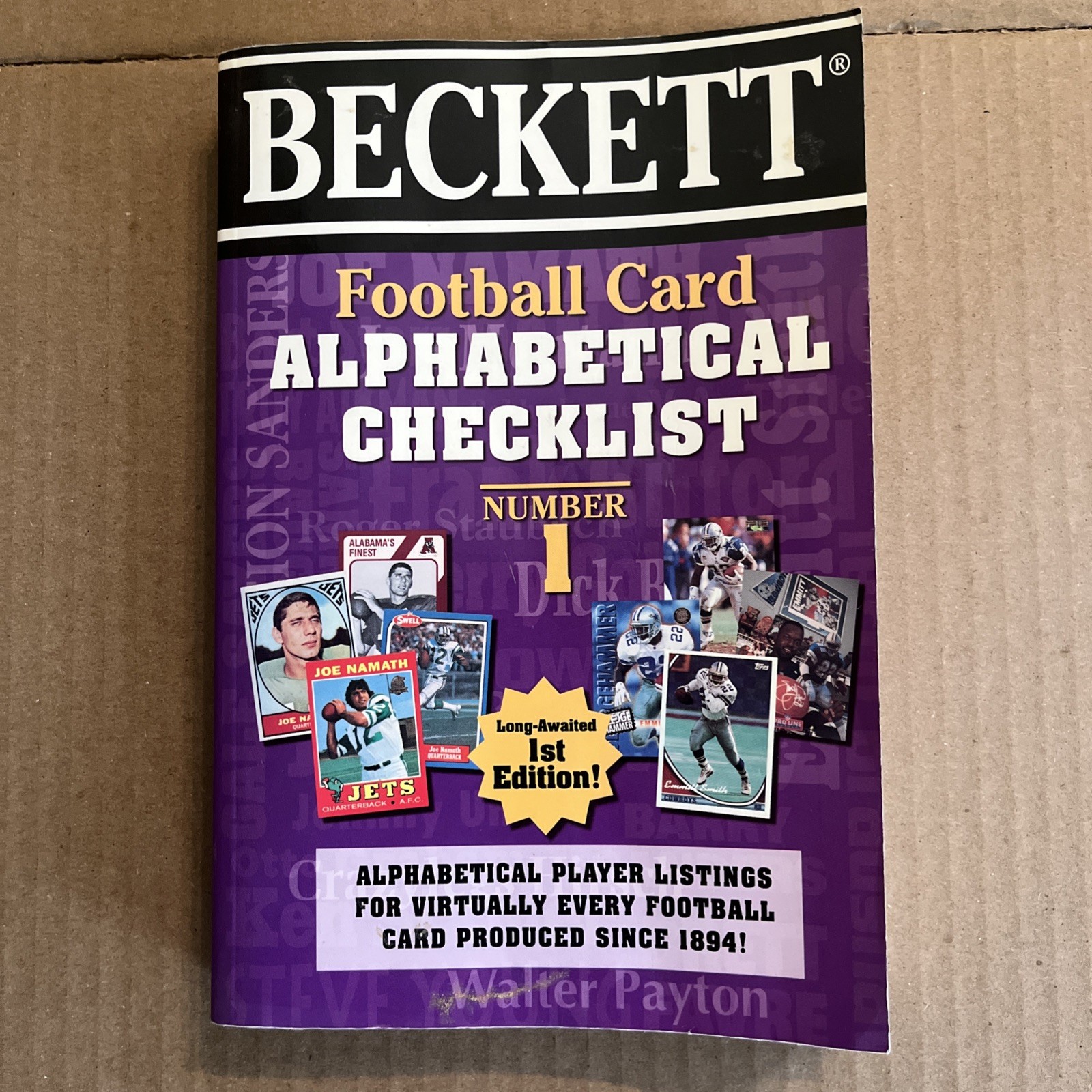 Beckett 1st Edition Football Card Alphabetical Checklist; Beckett Publish 1997