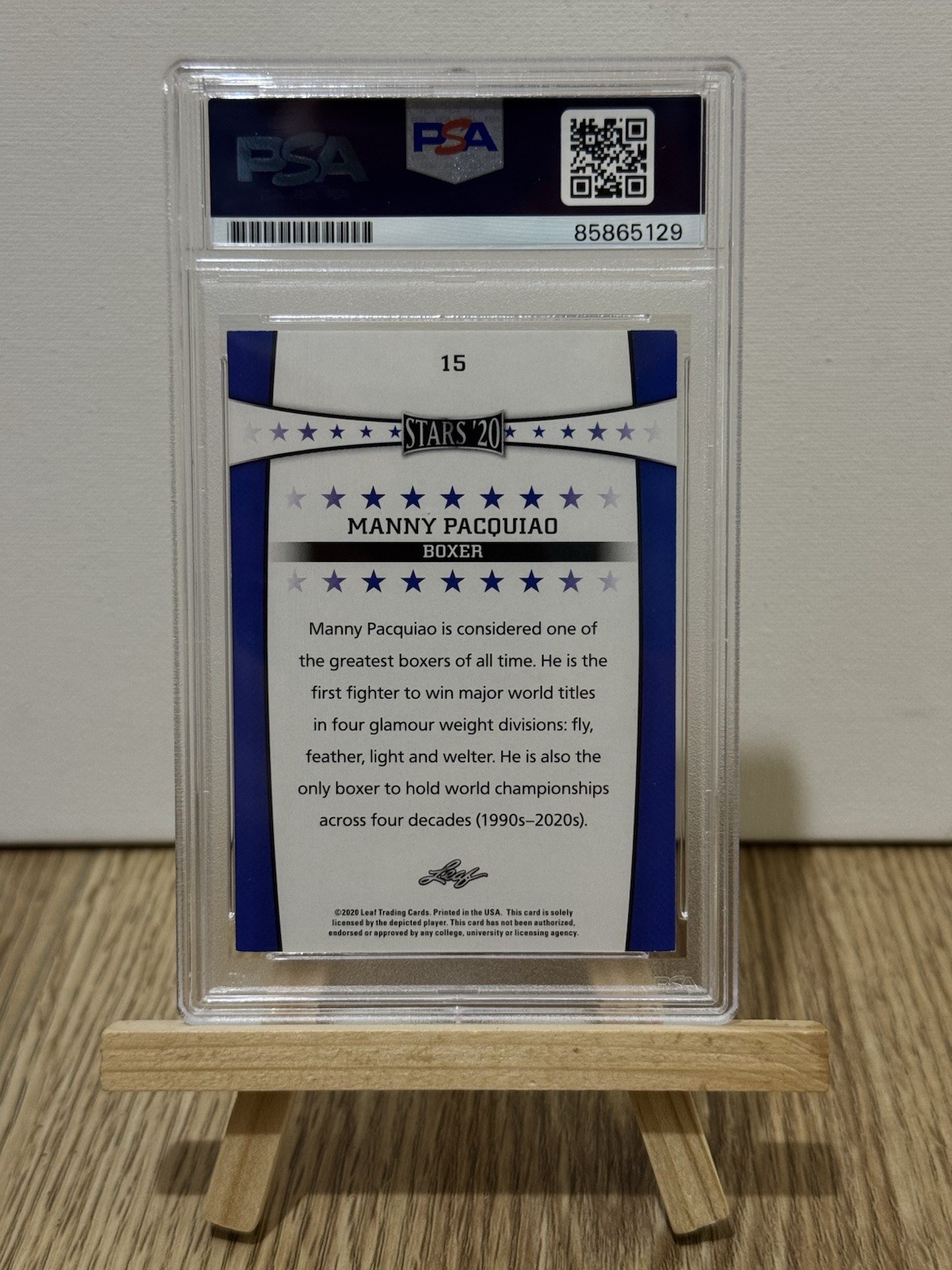 2020 LEAF MANNY PACQUIAO SIGNED AUTO CARD #15 PROOF PSA BUY AUTHENTIC Mayweather