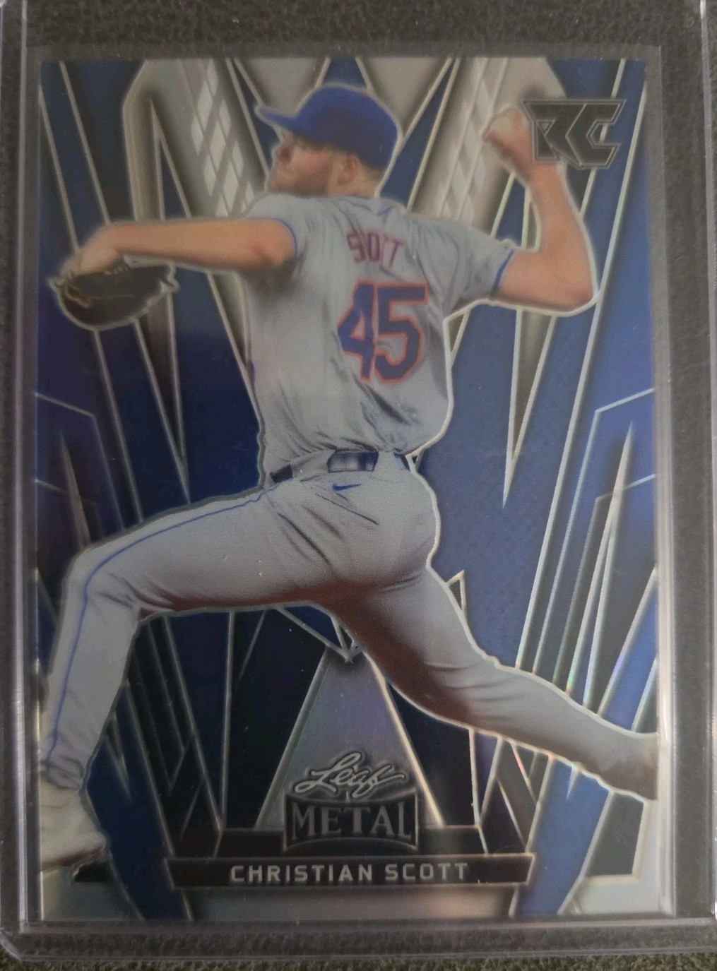 2024 LEAF METAL CHRISTIAN SCOTT BLUE PRISMATIC RC #/35 NEW YORK METS