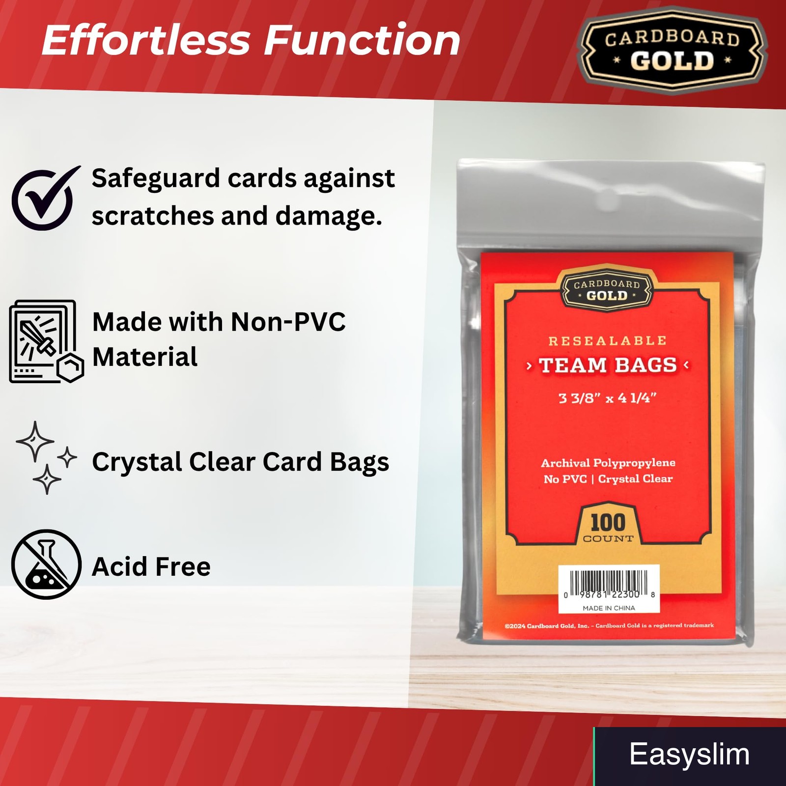 Trading Card Sleeves 1000 Pack Acid-Free Clear Polypropylene Bags