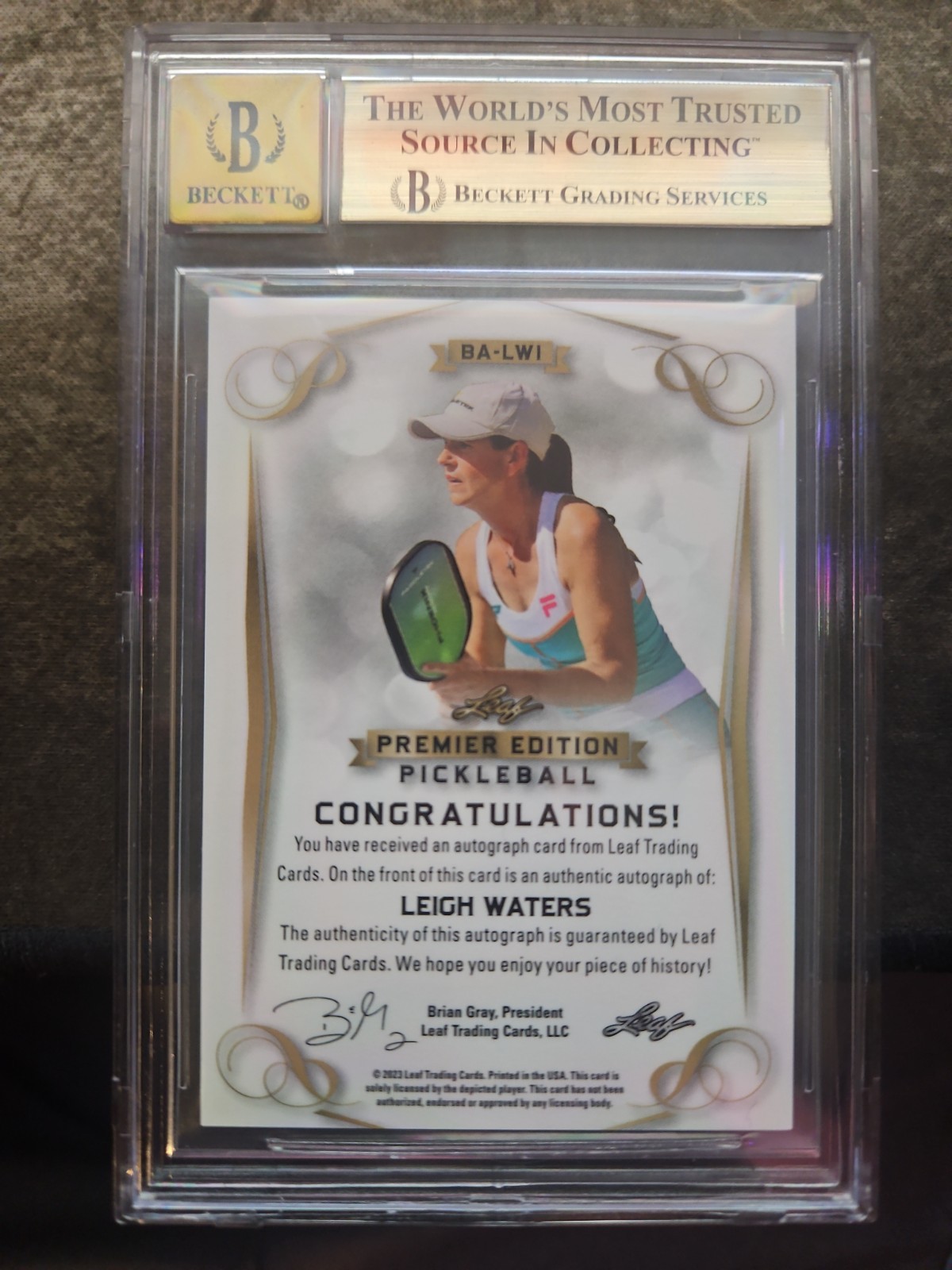 2023 Leaf Pickleball Premier Edition Leigh Waters Auto Red /25
