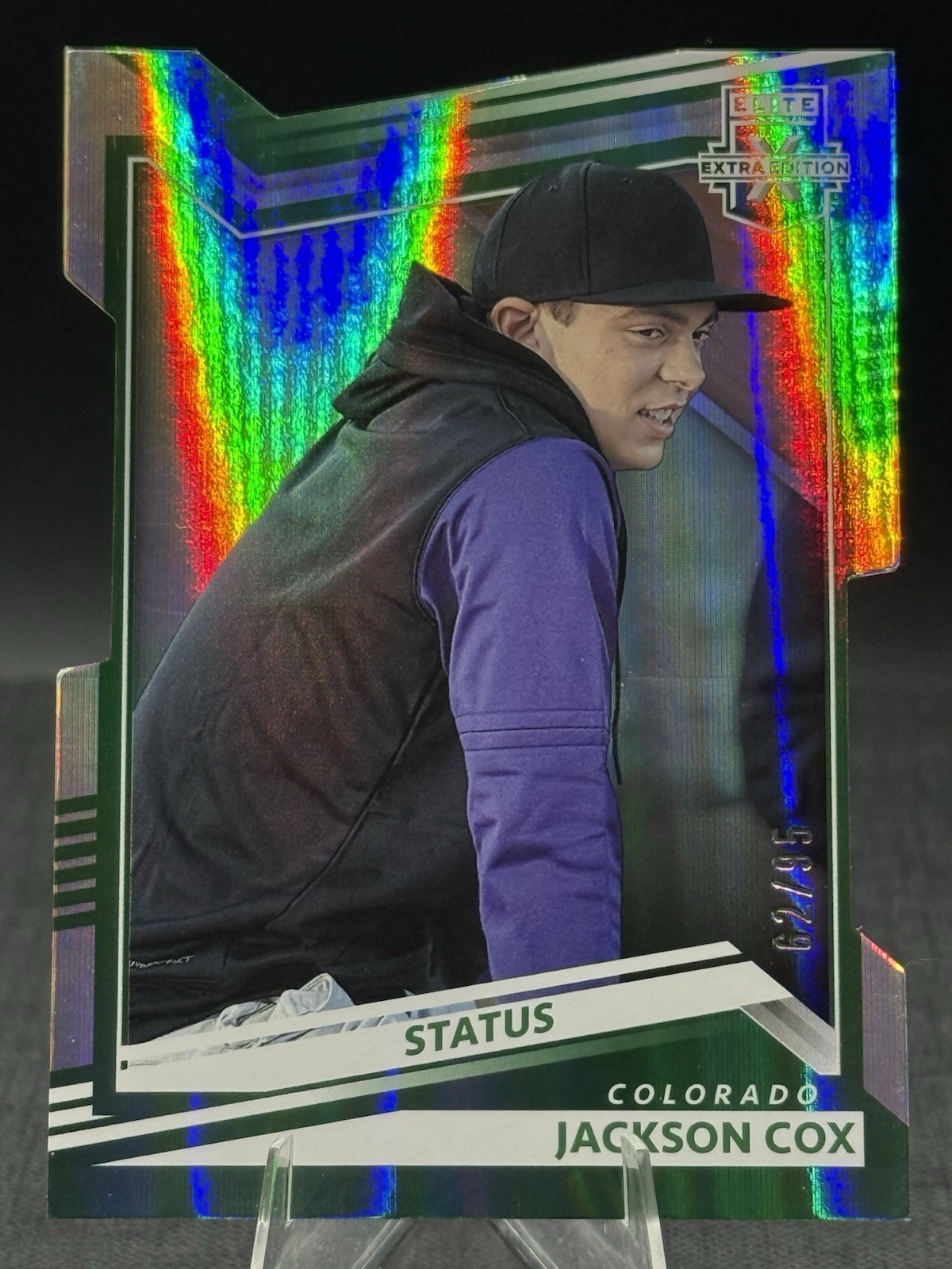 2022 Panini Elite Extra Green Status Die Cut #50 Jackson Cox /95 Rockies