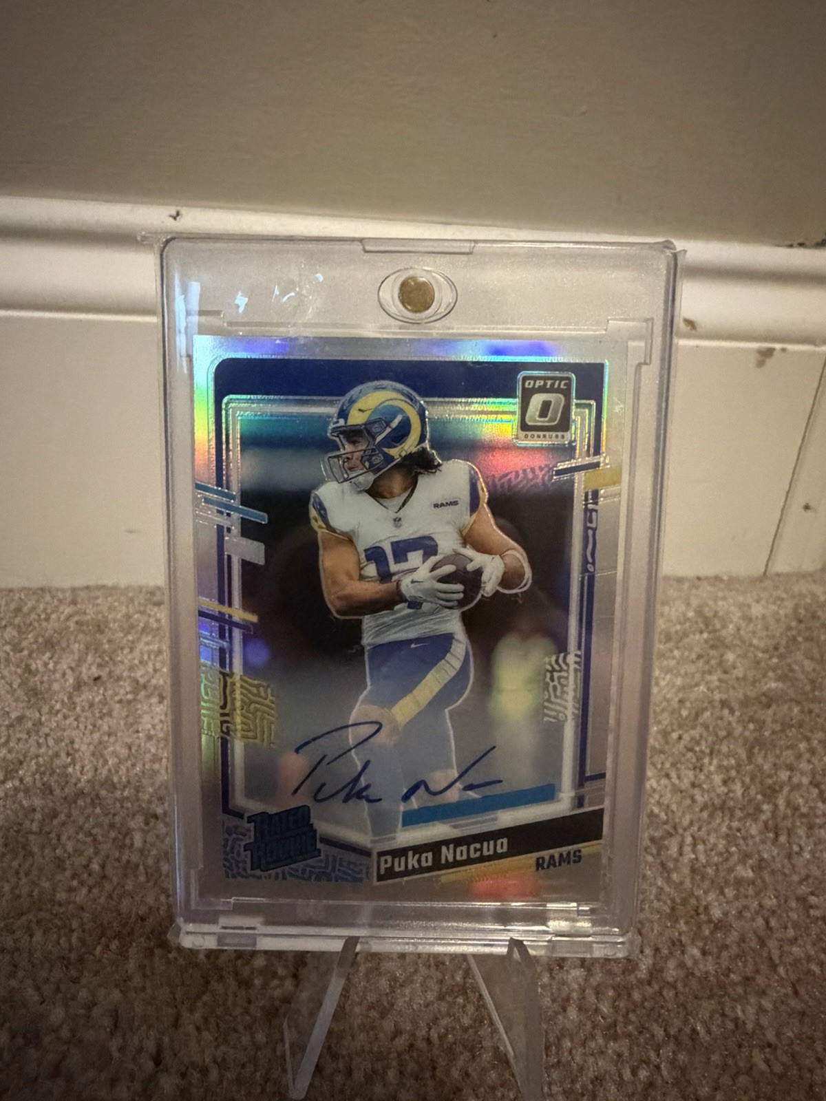 2023 Optic Rated Rookie On-Card AUTO Silver Holo Prizm Puka Nacua /150 RC AU