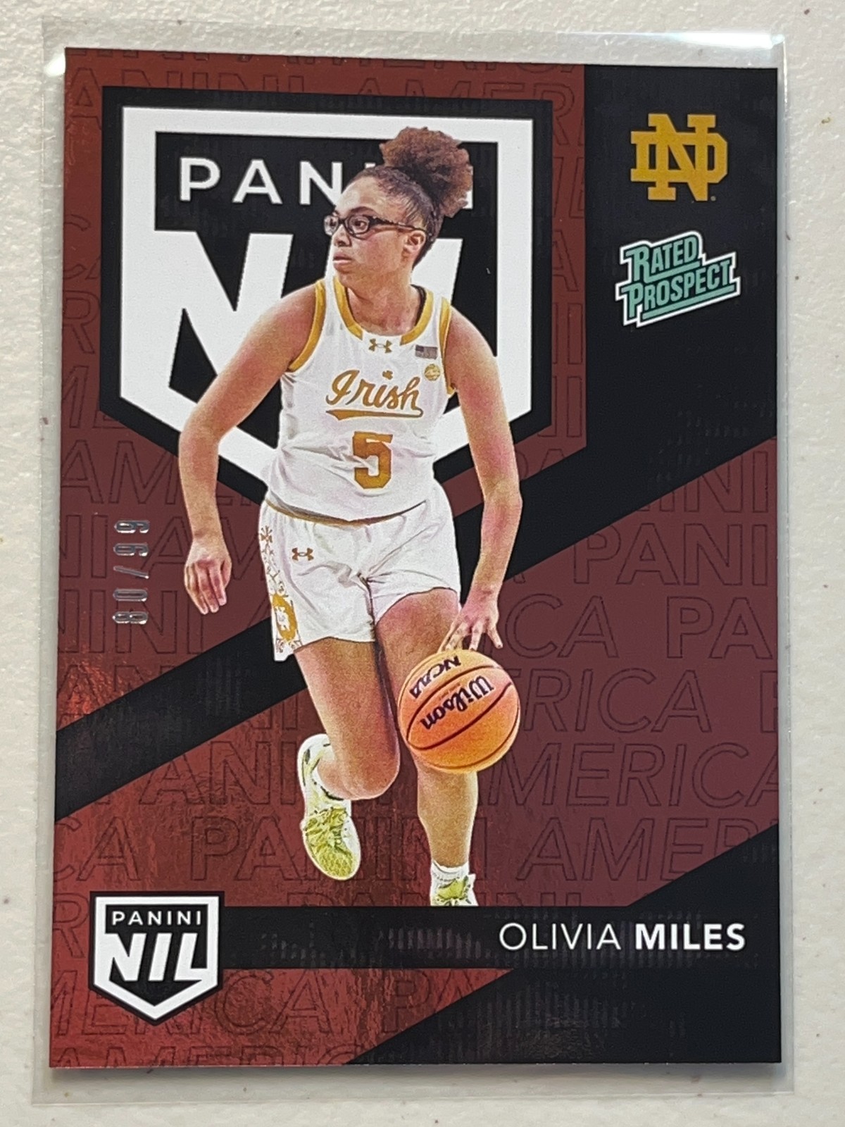 Olivia Miles 2025 Panini The National Silver Pack 80 /99 Red Prospect #NIL19