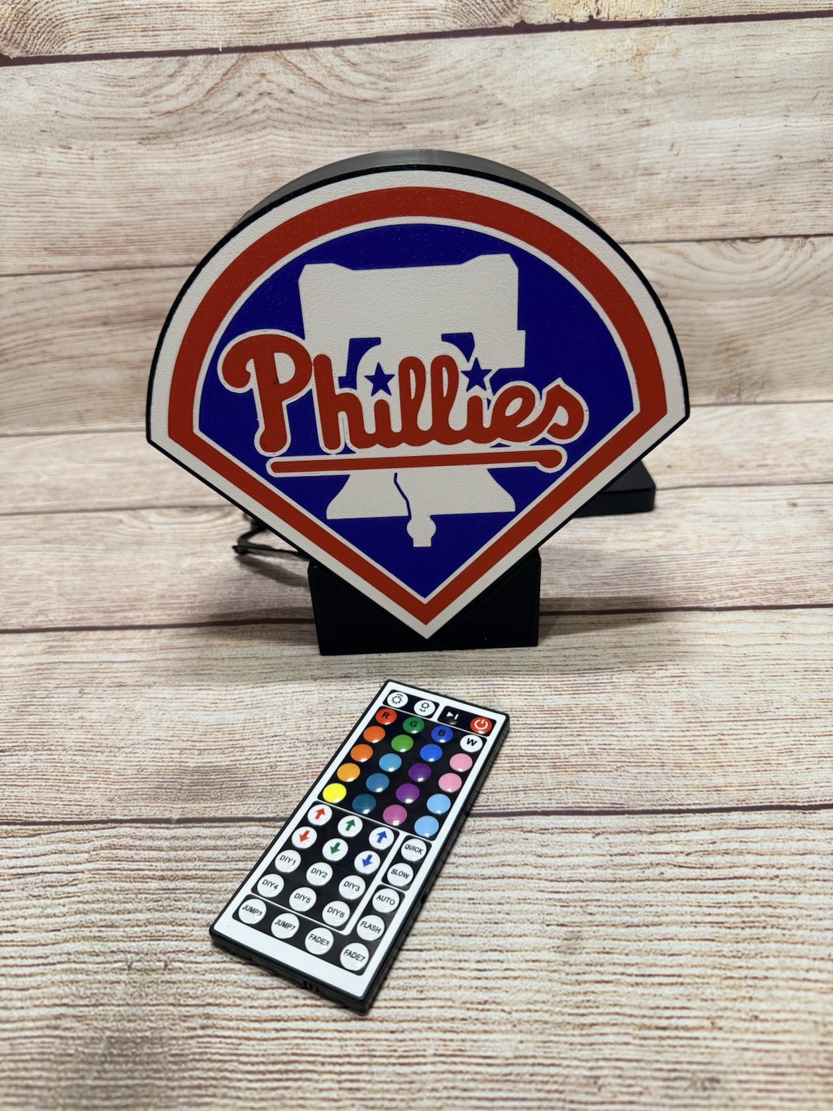 Philadelphia Phillies Custom Logo LED Light Box Multicolor With Remote