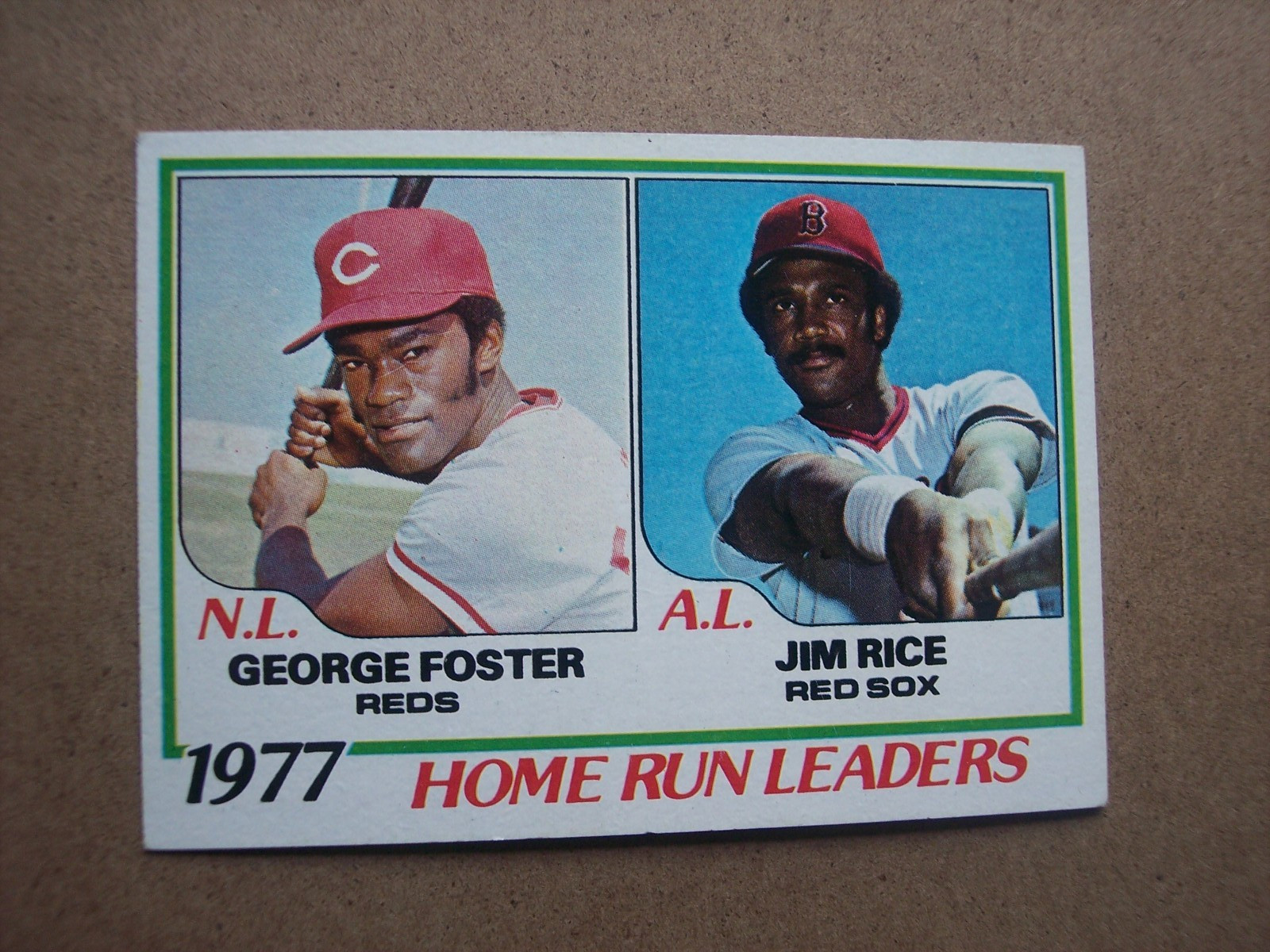 1978 Topps baseball HR leaders Jim Rice George Foster card #202 VG+