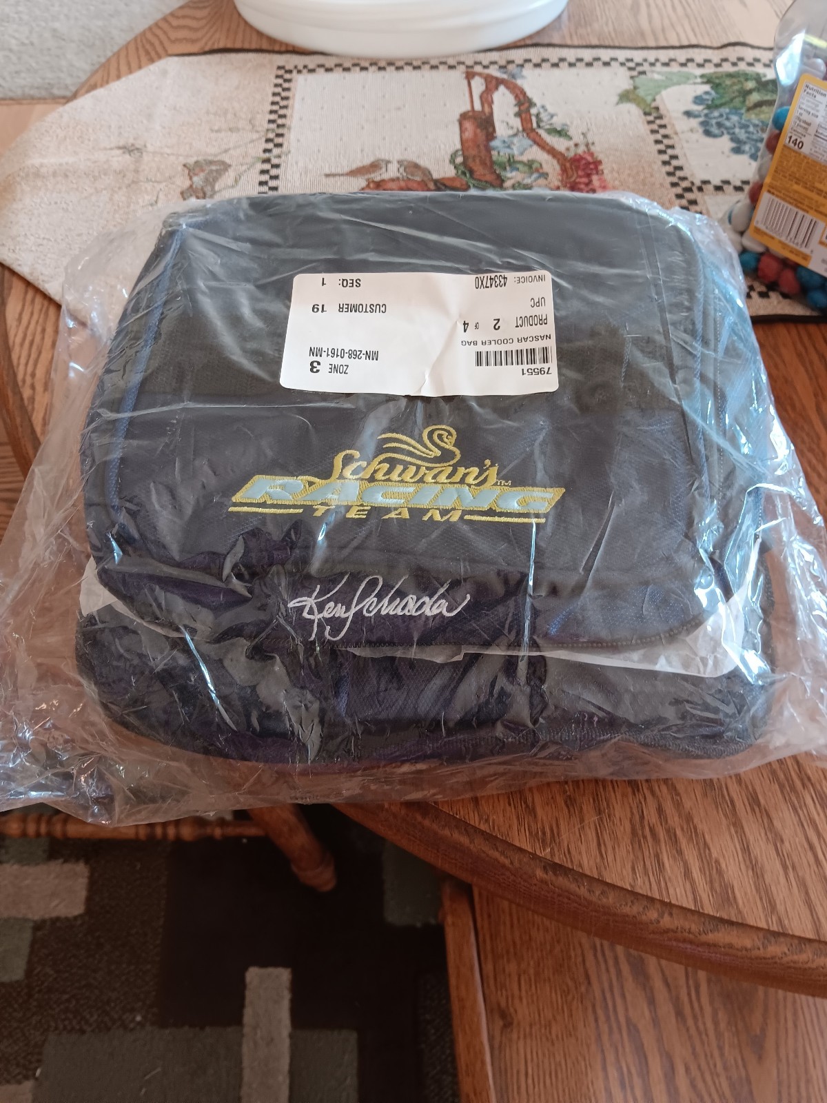 NEW Ken Schrader Nascar Schwan’s Racing Team Blue Cooler Bag Vintage NIP 79551