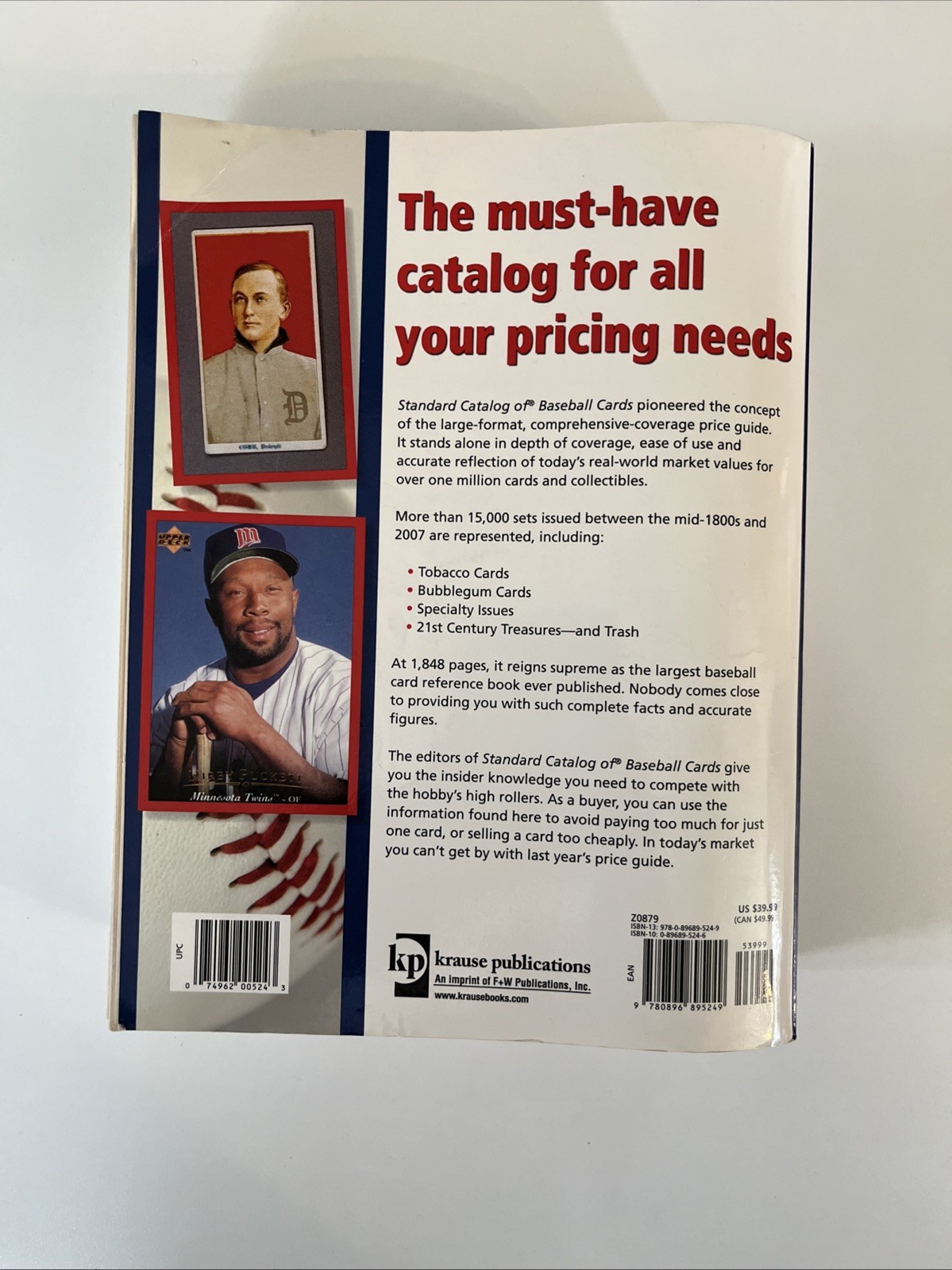 2008 Standard Catalog of Baseball Cards 17th Ed. Dan Fluckinger 2008 Price Guide