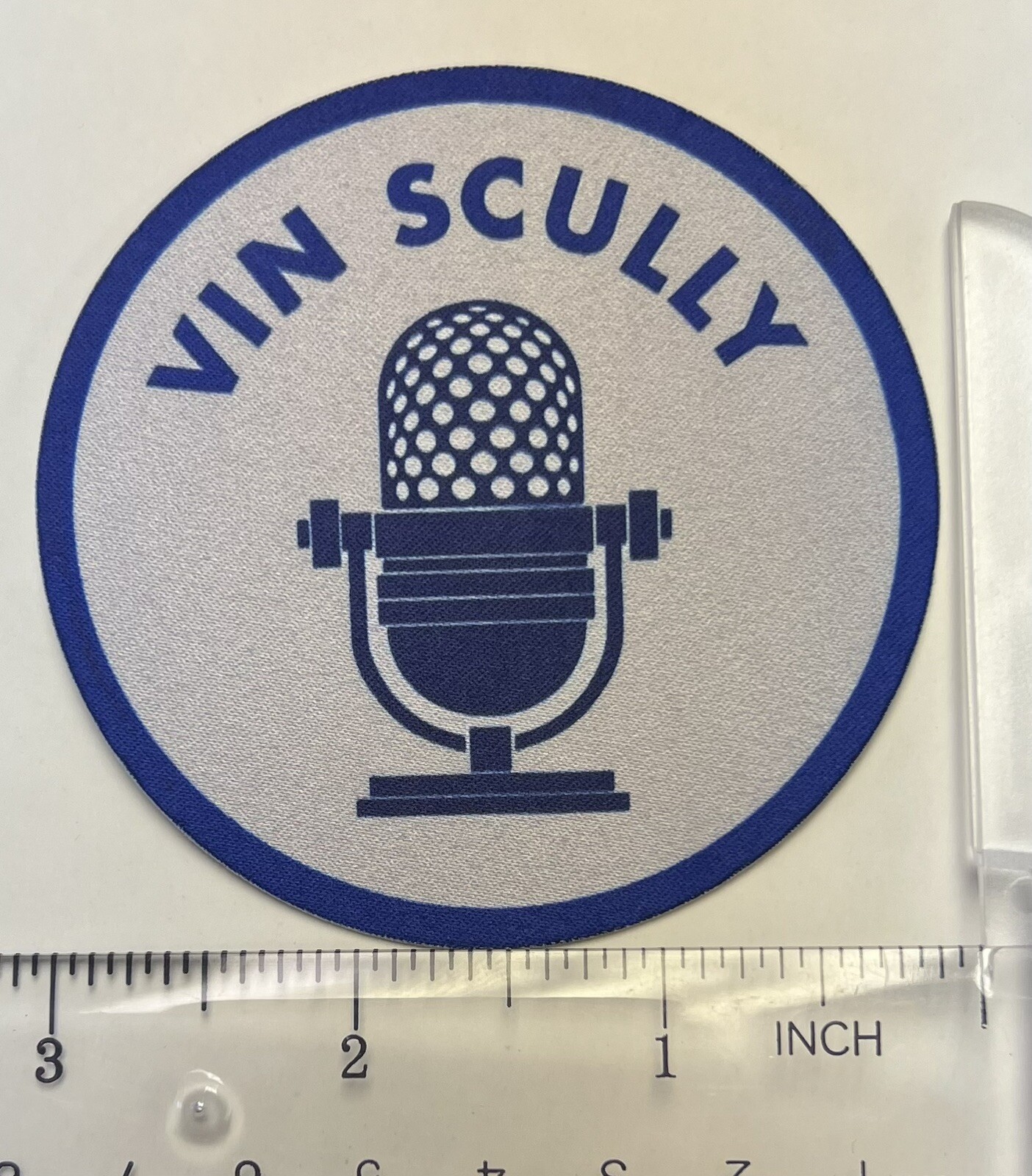 Vin Scully HOF Broadcaster LA Dodgers 3in Iron On Patch NEW FLAT THIN DESIGN