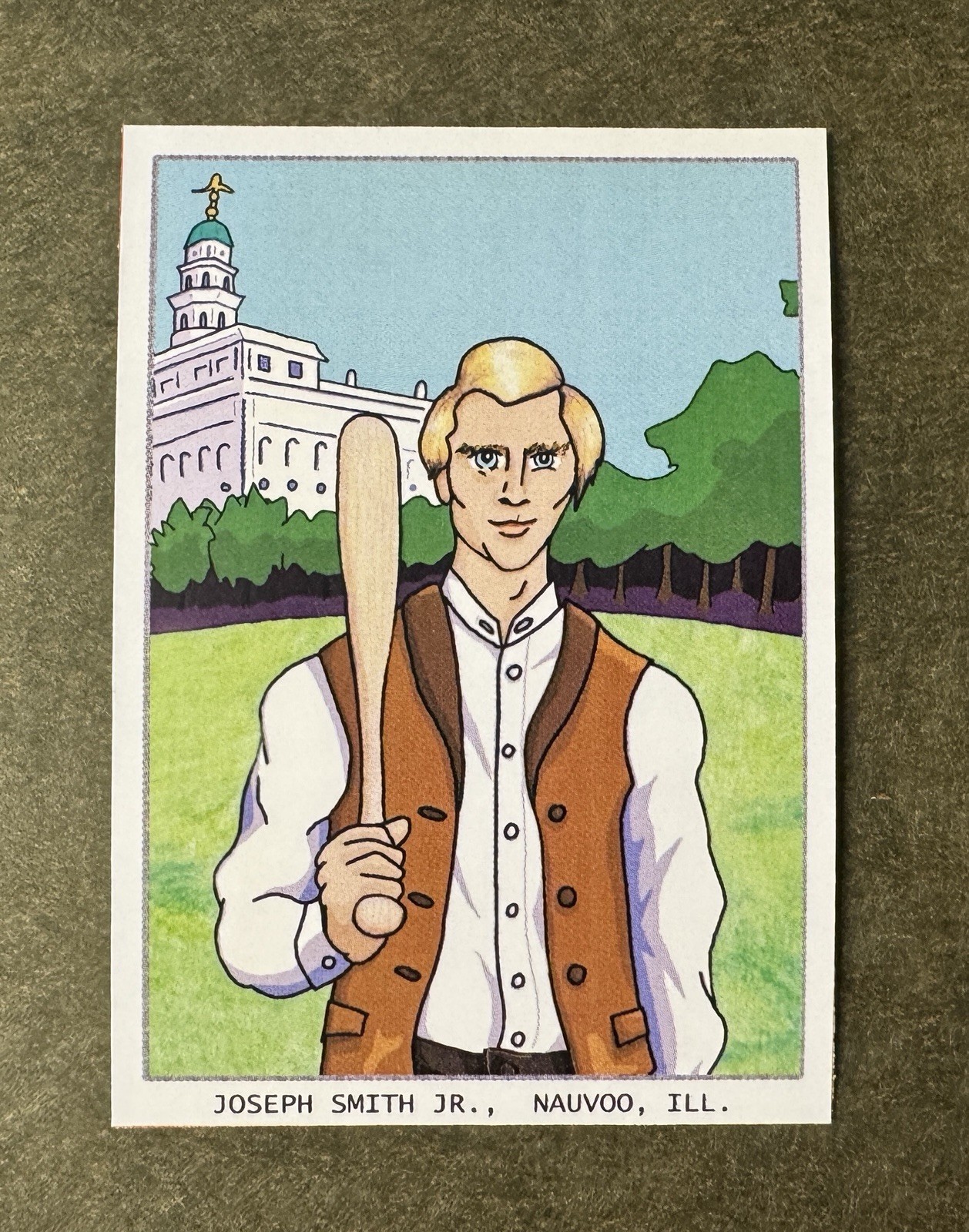 Joseph Smith Jr. Handmade Custom Baseball Card, LDS Prophet, Latter-Day Saint