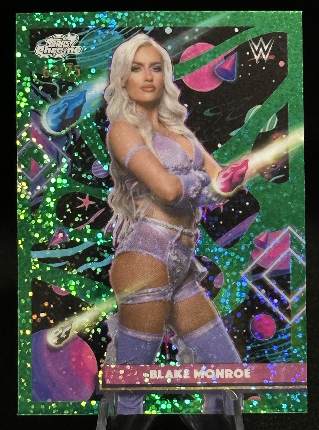 2026 Topps Cosmic Chrome WWE Blake Monroe Green Space Dust Refractor /75 #112