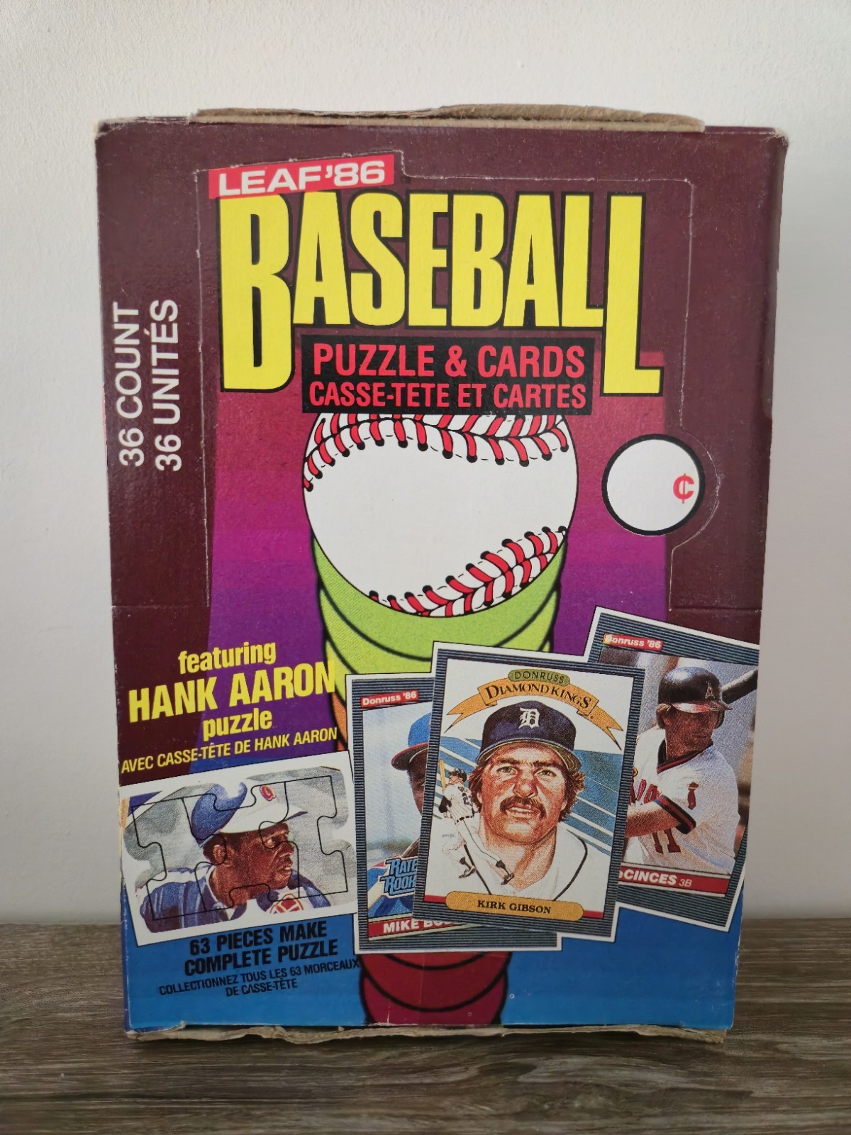 1986 LEAF BASEBALL WAX BOX 36 FACTORY SEALED PACKS!! CANSECO, McGRIFF?