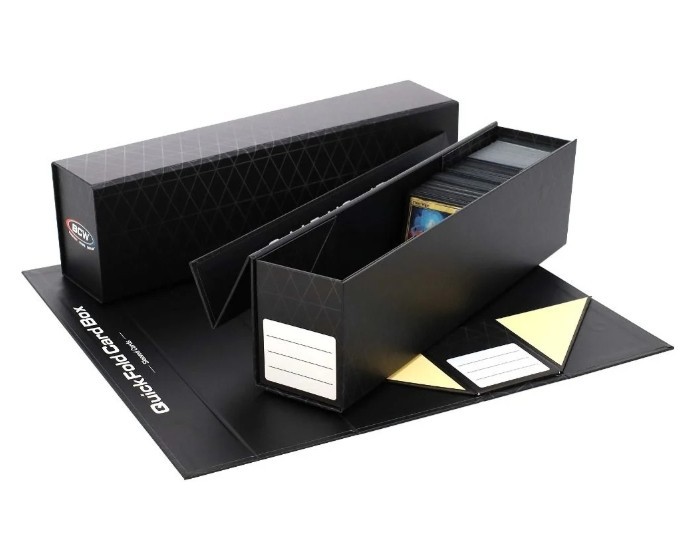 (3 Pack) BCW QuickFold Card Boxes with Magnetic Snap Lid – Sleeved Cards