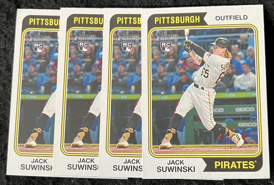 2023 Topps Heritage – #138 – Jack Suwinski – Pirates – RC – Lot Of 4 – NM/M