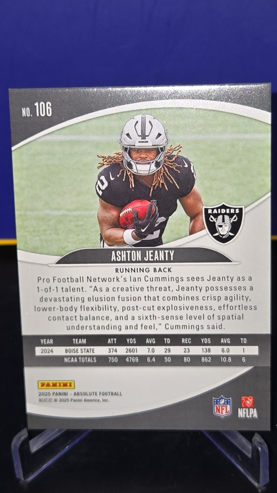 2025 Panini Absolute – Rookies Holo Foil Ashton Jeanty #106 (RC) Raiders