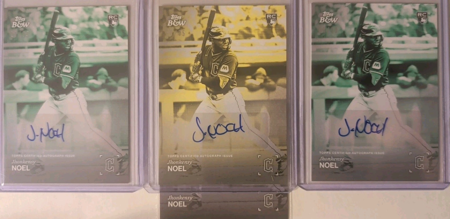 Jhonkensey Noel -2025 Topps Black & White AUTO YELLOW 54/75 & GREEN 65/99, 29/99