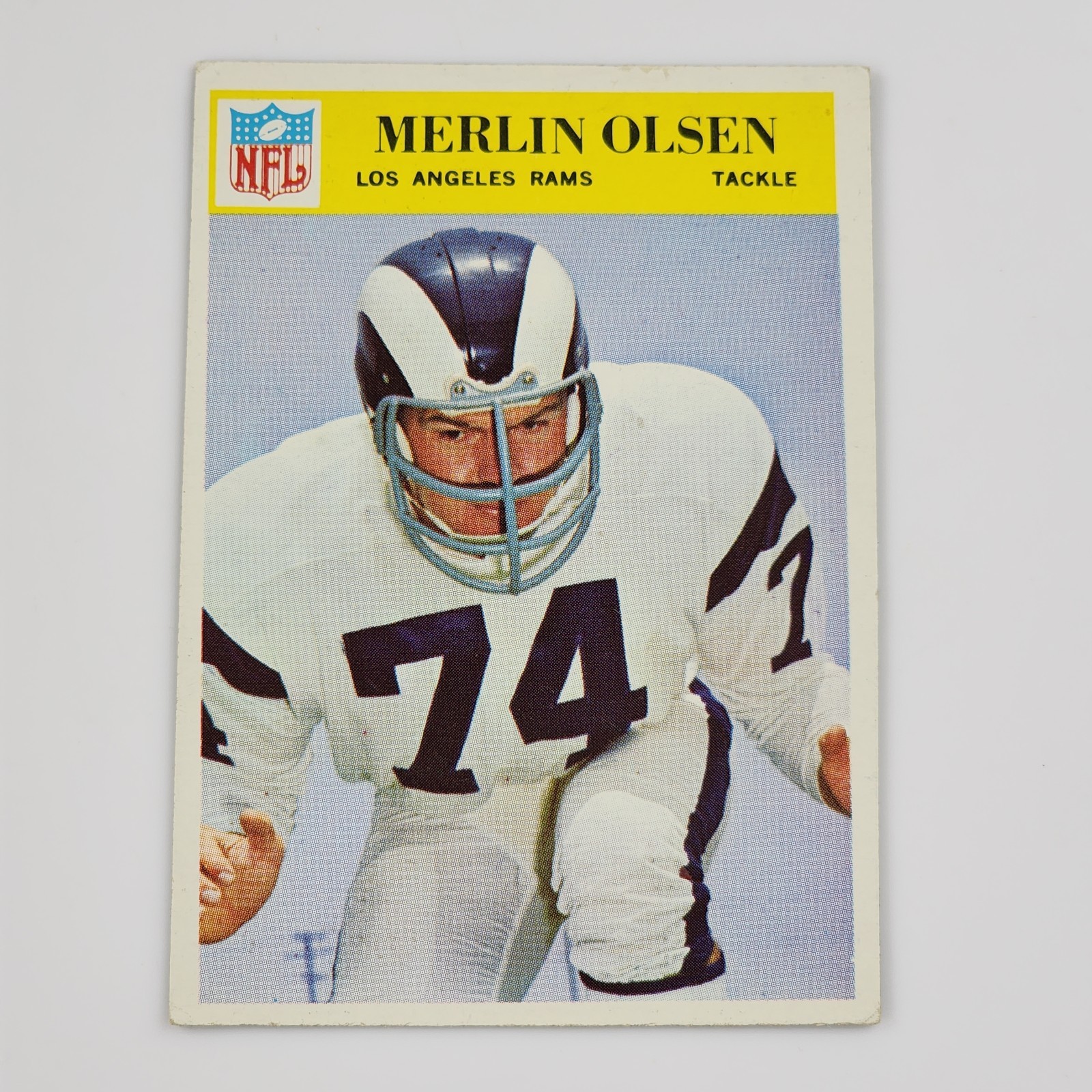 1966 Philadelphia Gum # 102 Merlin Olsen VG/EX Los Angeles Rams Card Vintage