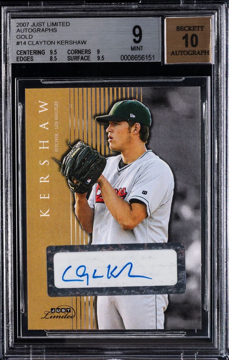 2007 JUST LIMITED AUTOGRAPHS #14 CLAYTON KERSHAW reAd ReAd rEAD Description
