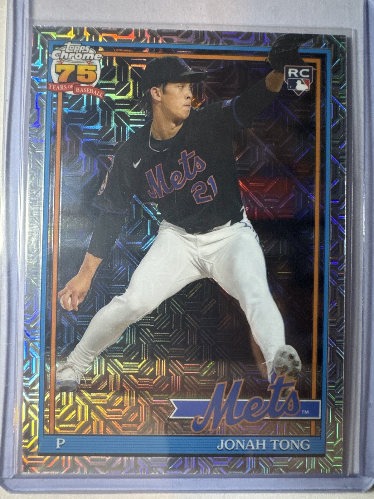 2026 Topps Series 1 Jonah Tong RC 1991 Topps Chrome Silver Pack Mojo #91C-34