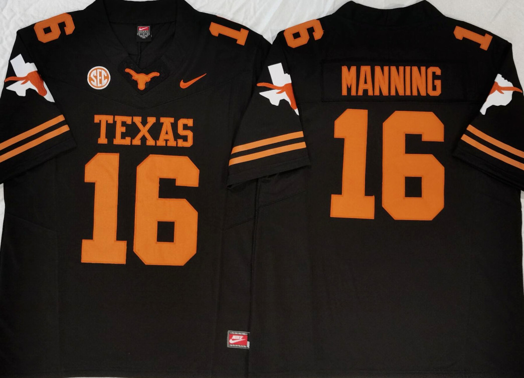 New Mens Arch Manning #16 Texas Longhorns Stitched Jersey All Colors S-3XL